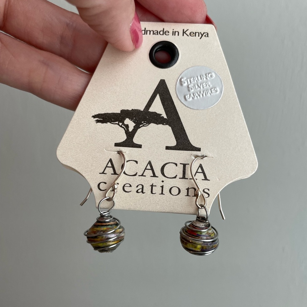 Wrapped Recycled Paper Earrings